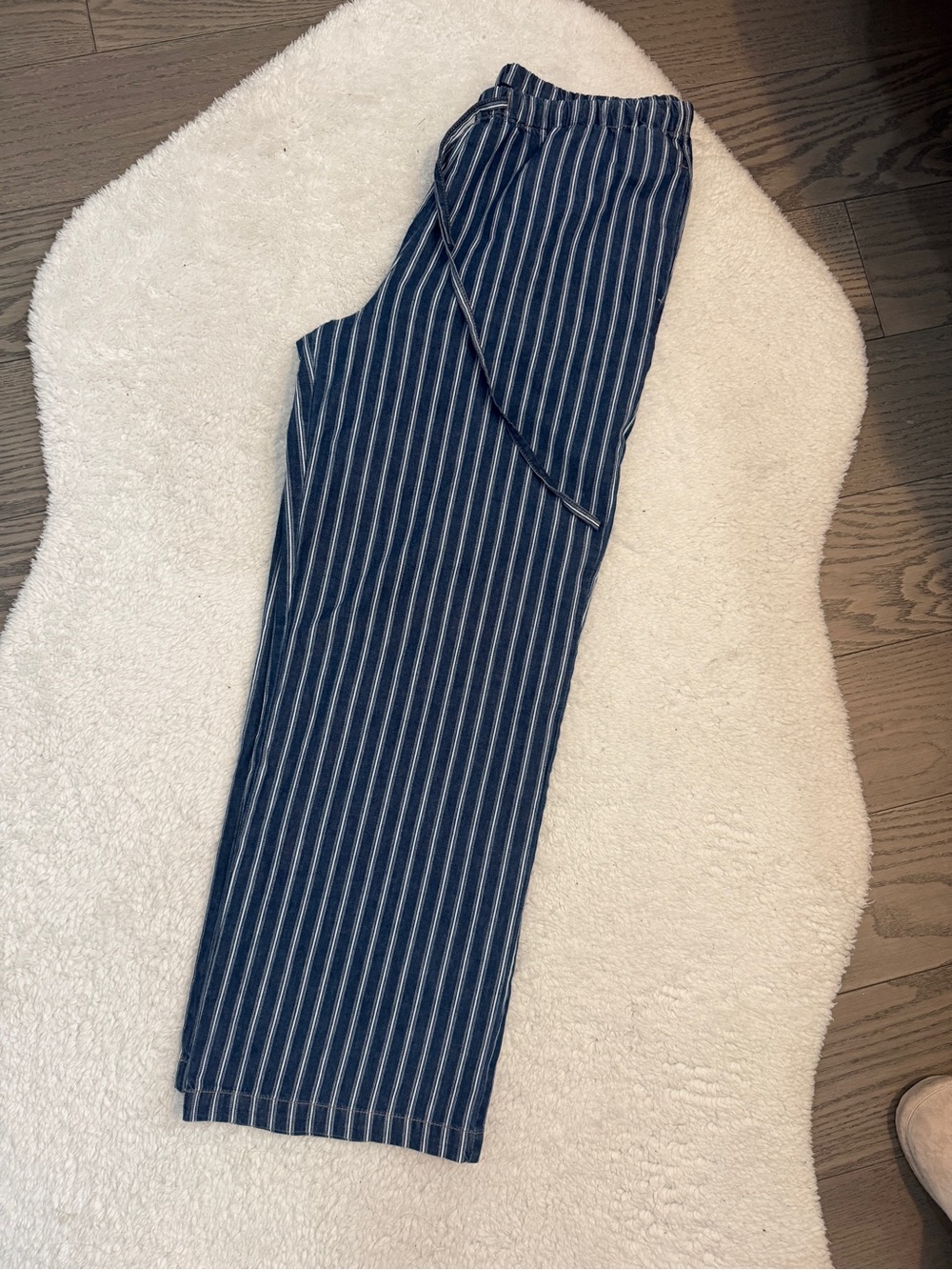 Women’s Mango Blue Pinstripe Casual Pants